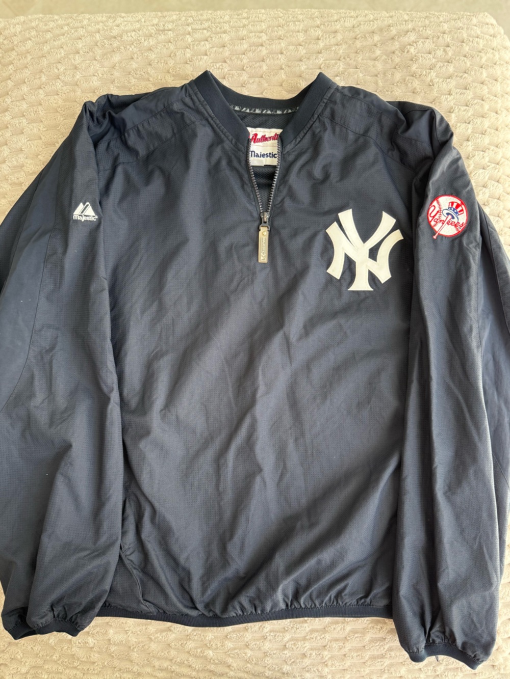 Majestic Navy Blue MLB Jacket with Team Patch Detailing